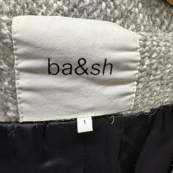 BA&SH Jacket Womens Small Gray Wool Blend Charly Lady Coat Oversized Gray Knit - Picture 4 of 10